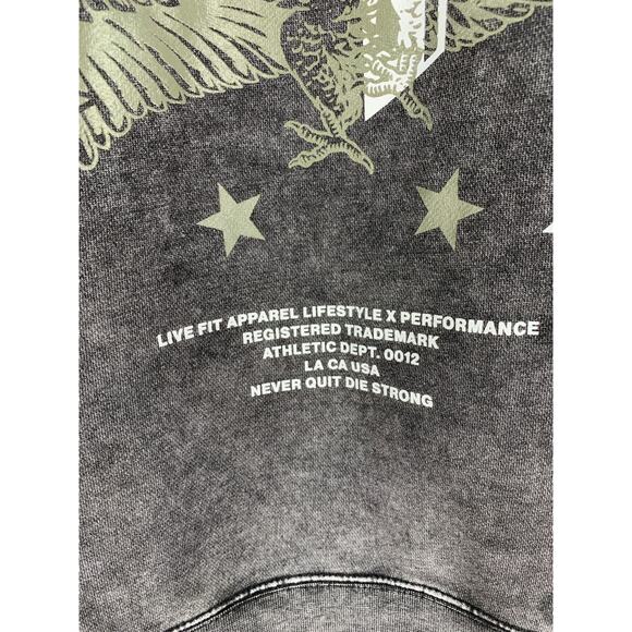 Live Fit Apparel Honor Hoodie Vintage Black Unisex Large New LVFT Never Quit - Picture 11 of 13